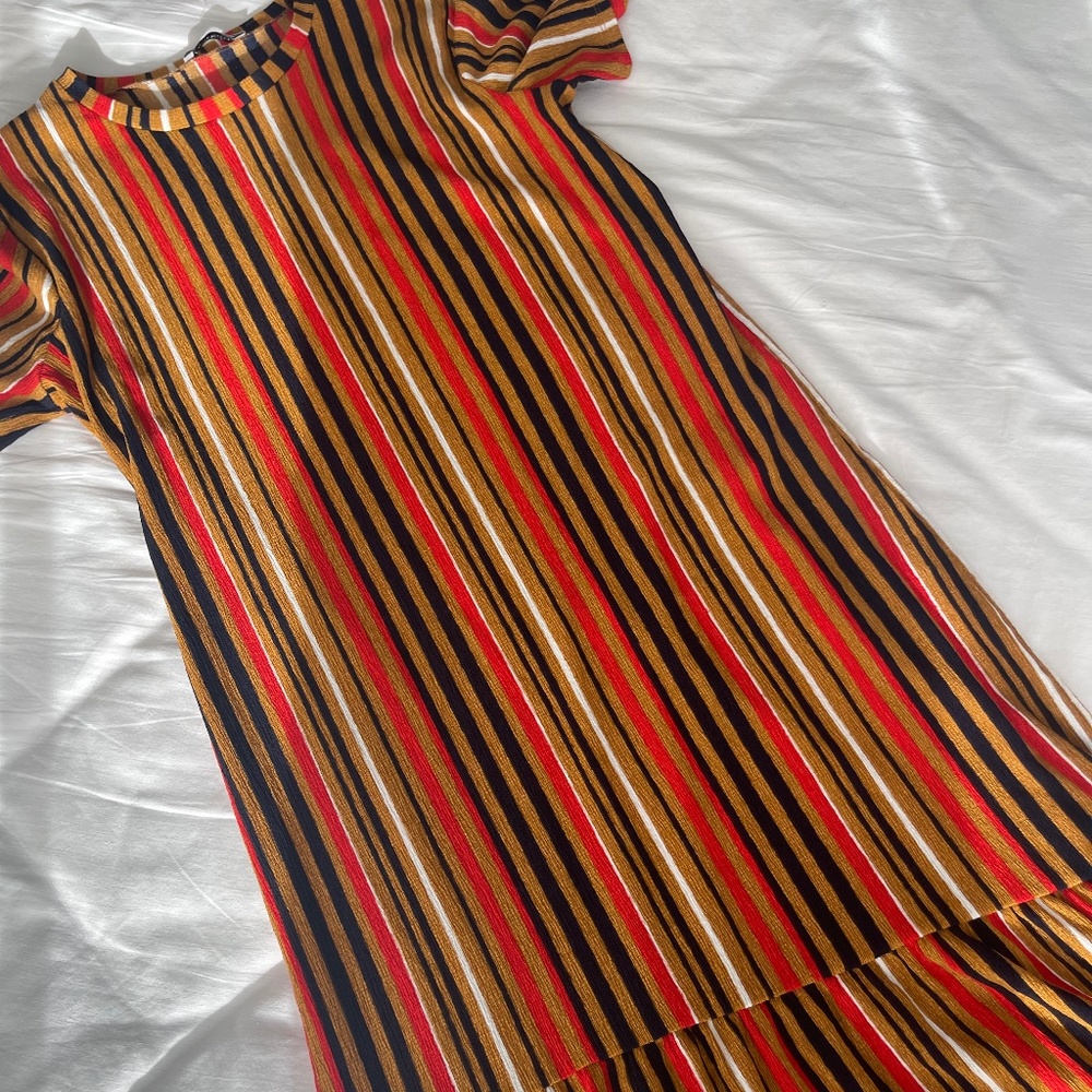 Zara Striped Midi Dress Size M